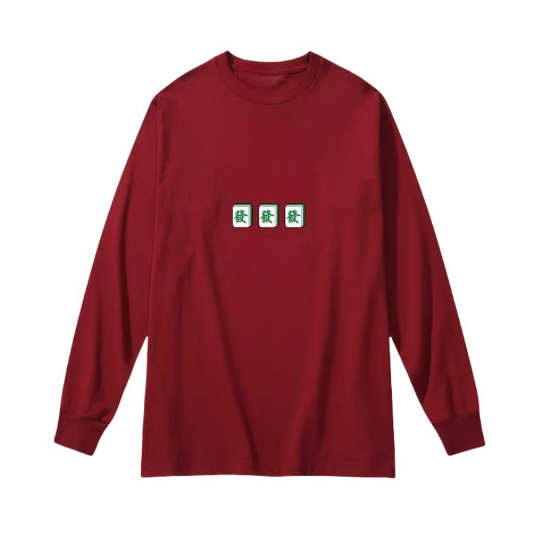 Playful Mahjong Print Long Sleeve
