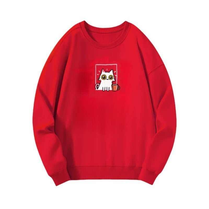 Playful Cartoon Cat Long Sleeve
