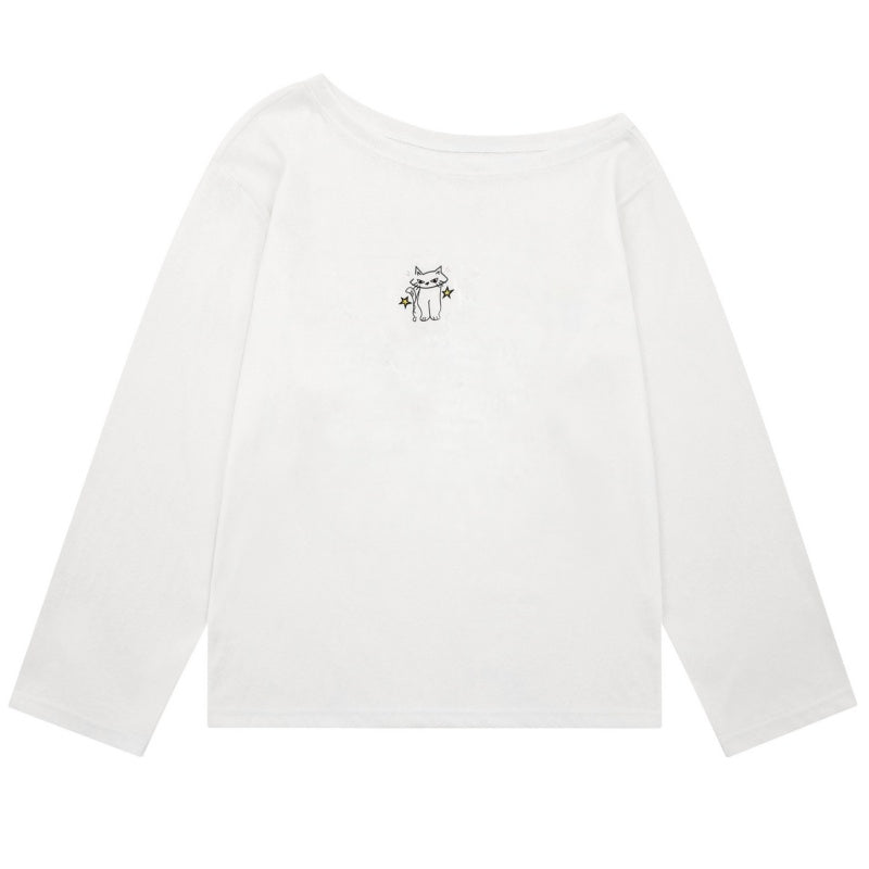 White Cotton Casual Long Sleeve